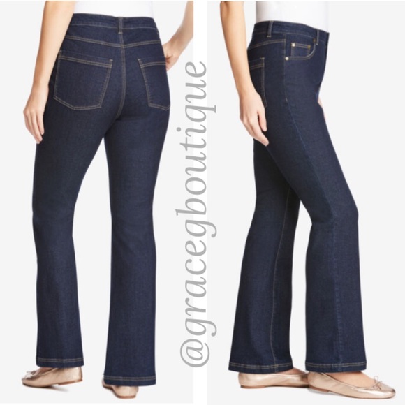 Natural Fit Womens Jeans Woman Within Plus Size 24W Petite Dark Wash Black Blue - Picture 13 of 14